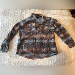 Aztec Patterned Button-Up Shirt